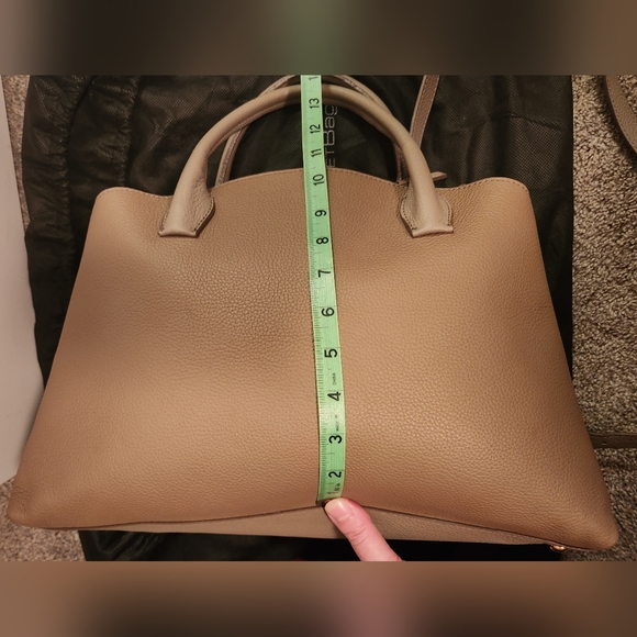 Iacucci Pebbled Italian Leather Tote Satchel Handbag in Stone Beige;New w/o Tags - Picture 10 of 16